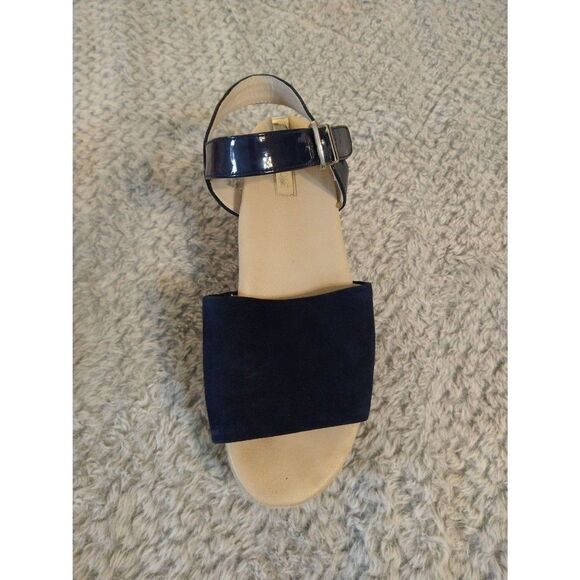 Kenneth Cole Suede Sandals Blue Sz 8 Boho Summer Espadrille - Picture 6 of 9